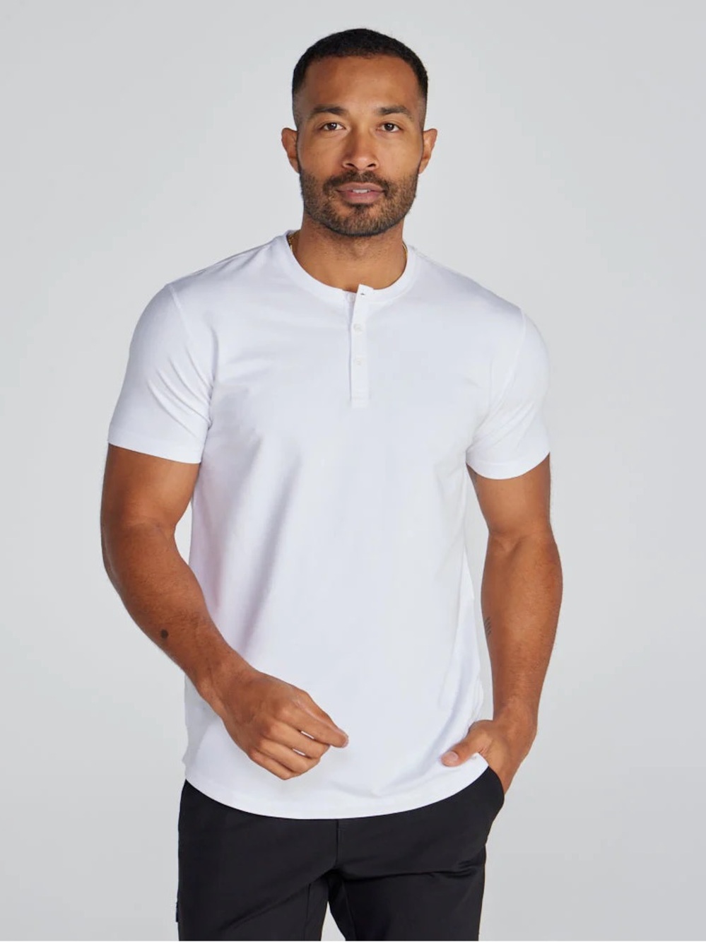 BLYT Mens Bone Short-Sleeve Henley Shirt NWT 3XL